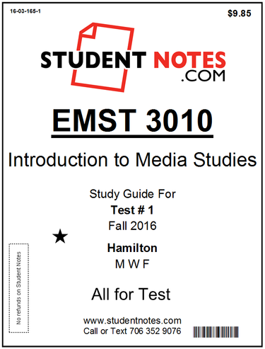 Cover image for EMST 3010 Hamilton Test 1